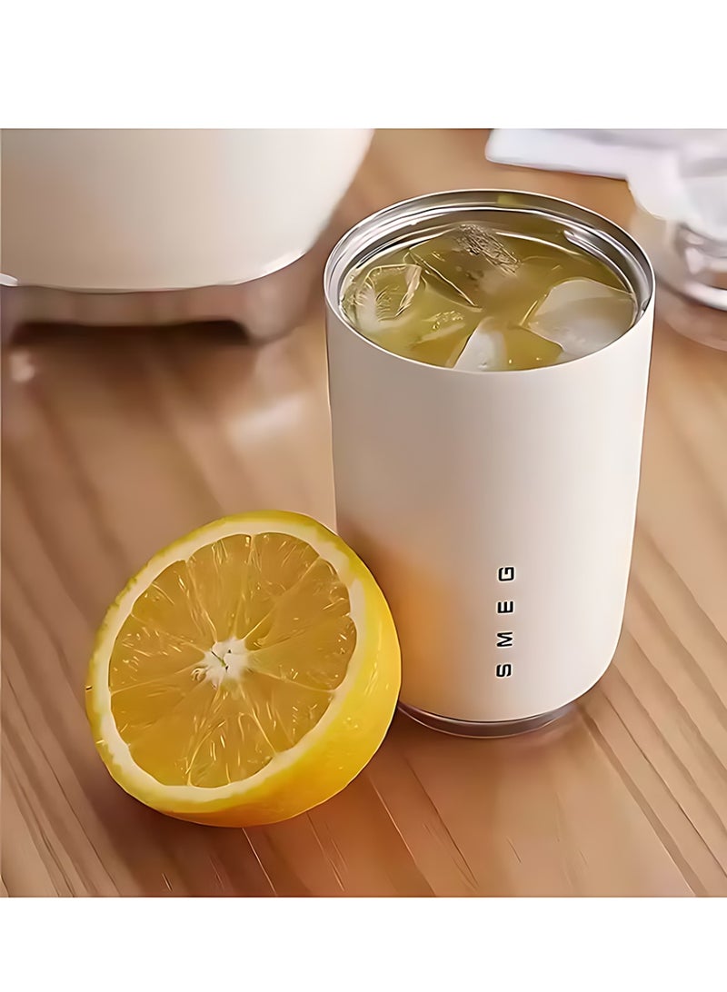 Smeg Travel Coffee Mug, Insulated Beverage Cup with Leakproof Lid, Long-Lasting Coffee Tumbler with Lid, Travel Coffee Thermos (White) - Image 4